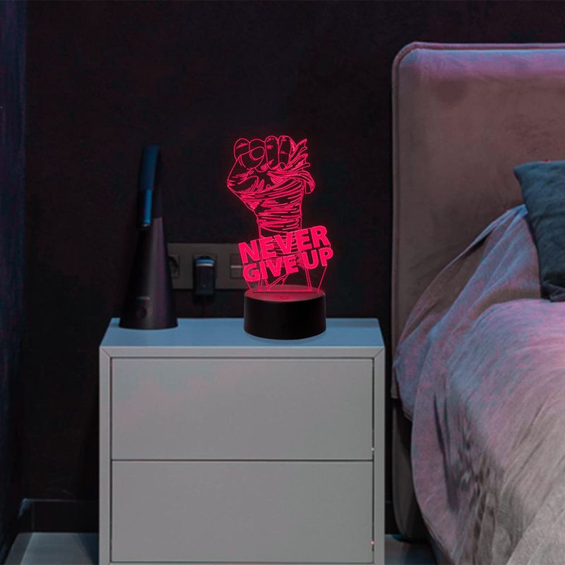Never give up 3D led lamp with 7 Color Changing Light Home Decoration Night Light